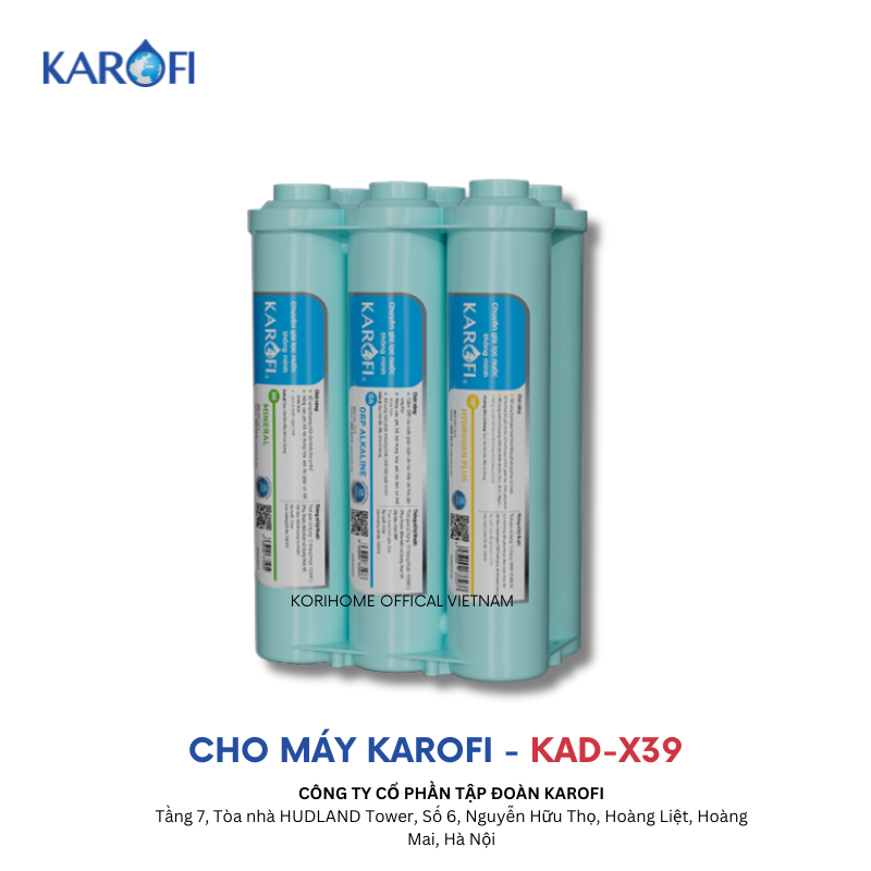 Combo 10 lõi lọc Karofi cho máy KAD-X39 KAD-D50 KAD-C55 dùng bộ 123 thường, RO Purifim, cụm HP6.2 Hàng chính hãng
