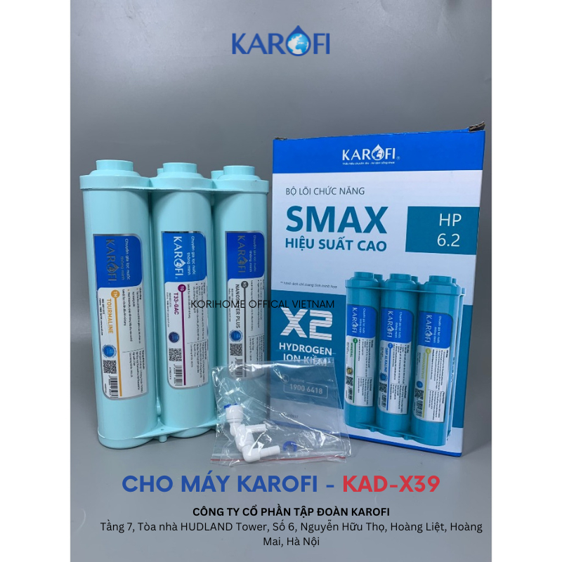 Combo 10 lõi lọc Karofi cho máy KAD-X39 KAD-D50 KAD-C55 dùng bộ 123 thường, RO Purifim, cụm HP6.2 Hàng chính hãng