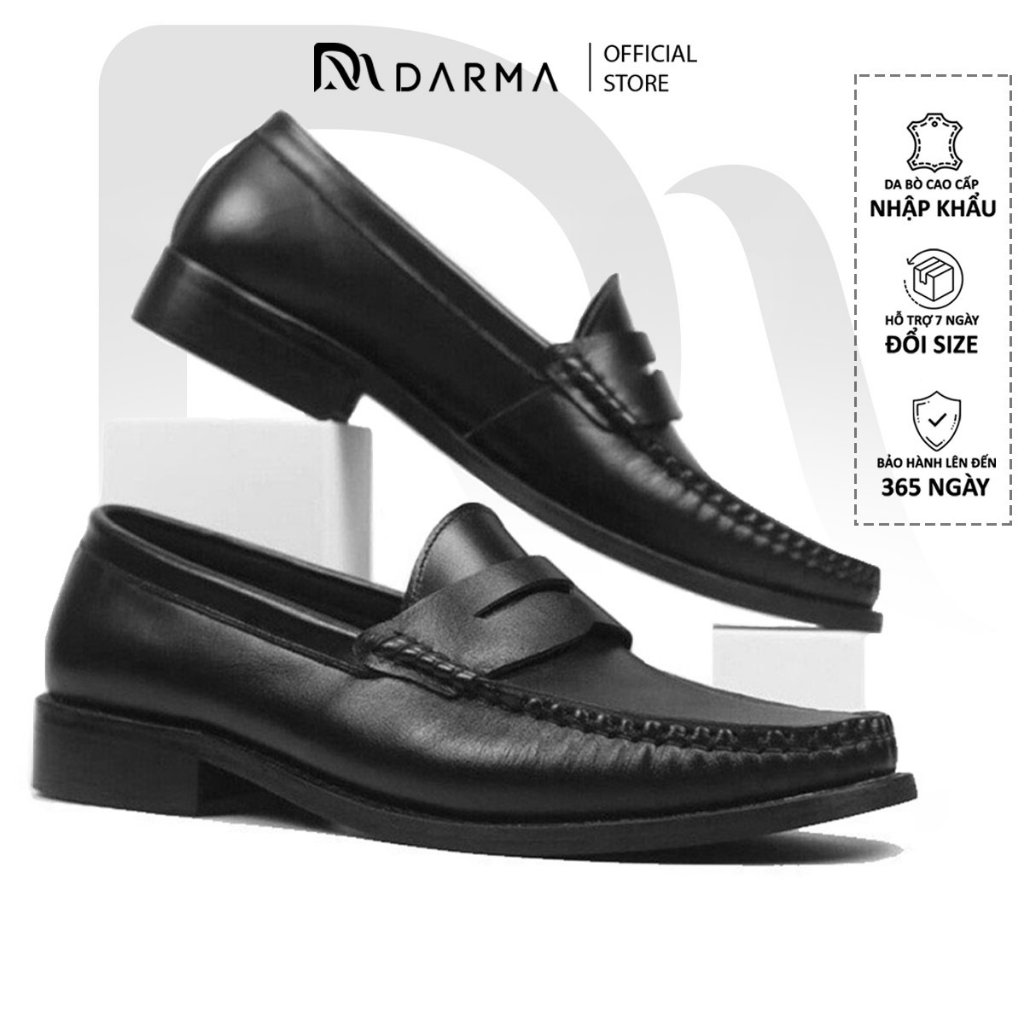 Giày Lười Nam Công Sở Đế Phíp Cao Cấp DARMA Giày Mọi Lười Slipon Slip On Da Bò Thật Nam Đẹp Đế Cao Cấp Sang Trọng