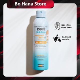 Xịt chống nắng trong suốt, an toàn cho bé trên 3 tuổi Isdin Pediatrics Transparent Spray Wet Skin Spf 50+