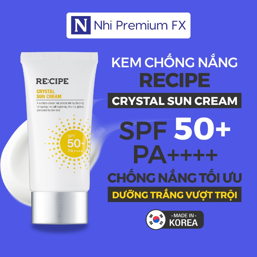 Kem Chống Nắng Giảm Vết Nhăn RECIPE Chống Lão Hoá, Ngăn Ngừa Mụn