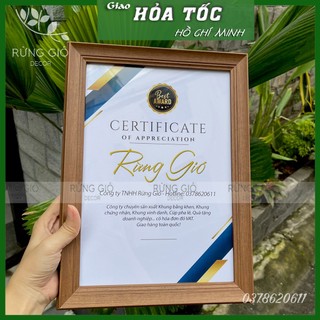 Khung bằng khen a4 nâu tây hcm, để vừa giấy khen cỡ 21x30cm, giao hỏa tốc, ảnh tự chụp