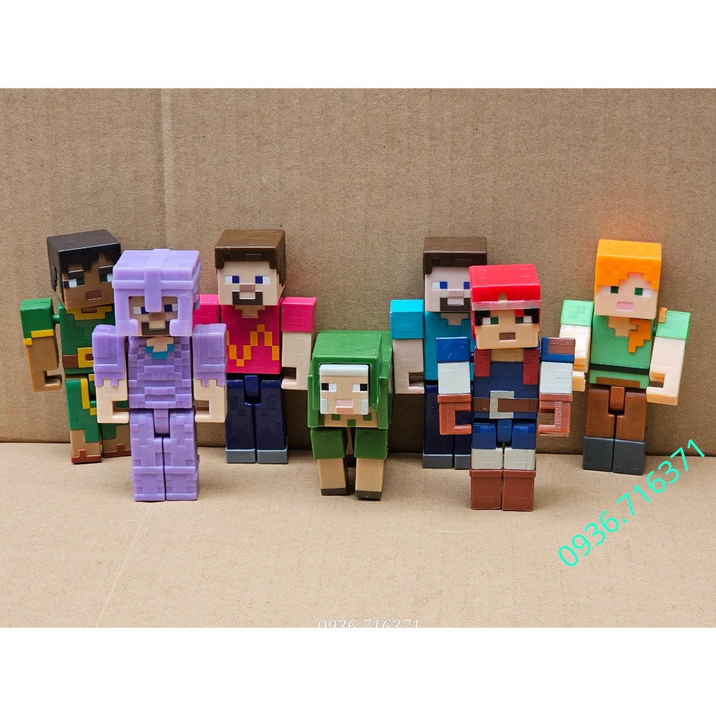 Mô hình nhân vật Minecraft cao 8.5cm hàng chính hãng Mattel Nobox