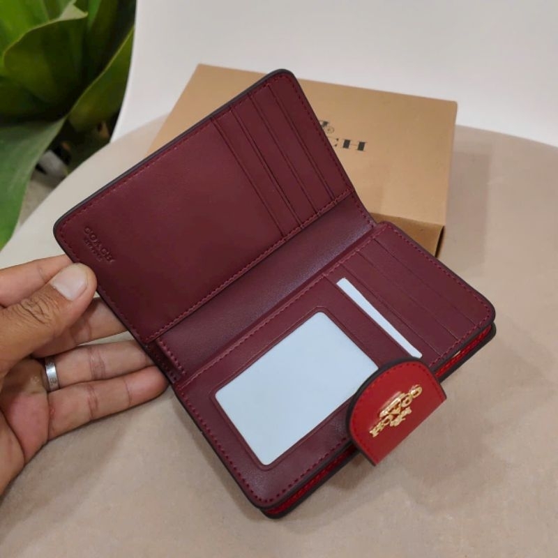 Ví Coac.h Medium Corner Zip Wallet With Signature Leather CM241 ✨cầm tay siêu sang