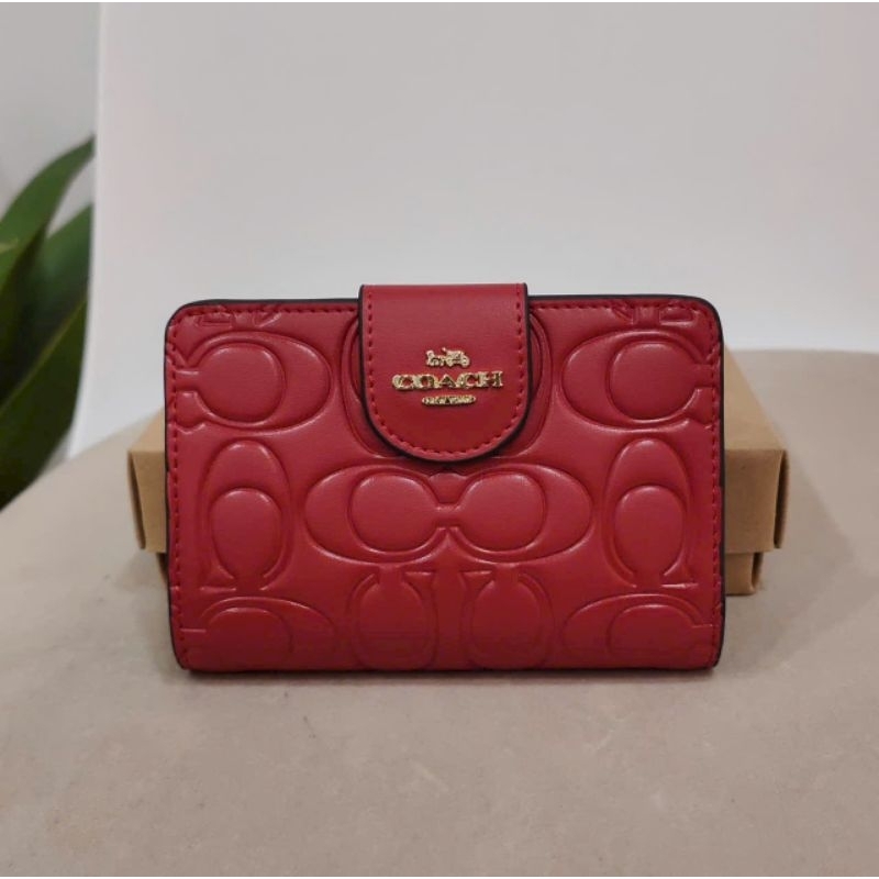 Ví Coac.h Medium Corner Zip Wallet With Signature Leather CM241 ✨cầm tay siêu sang