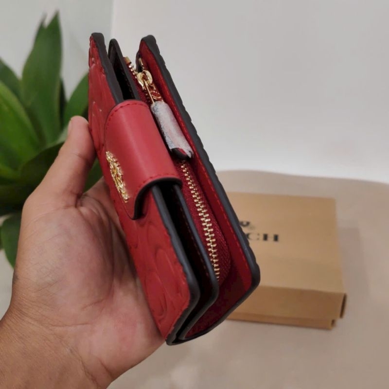 Ví Coac.h Medium Corner Zip Wallet With Signature Leather CM241 ✨cầm tay siêu sang
