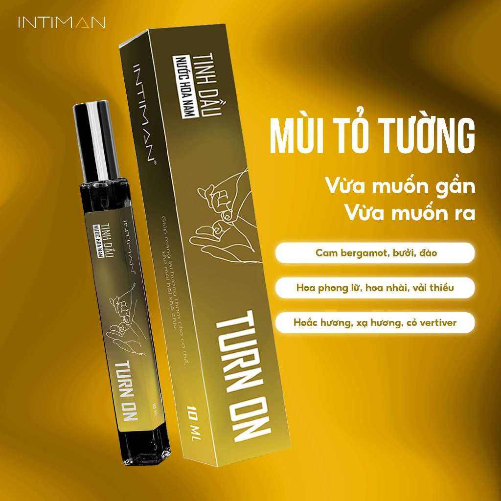 Tinh Dầu Nước Hoa Nam Intiman Turn On Hương Hiện Đại, Ngọt Ngào Dành Cho Người Đàn Ông Không Ngại Khám Phá 10ml