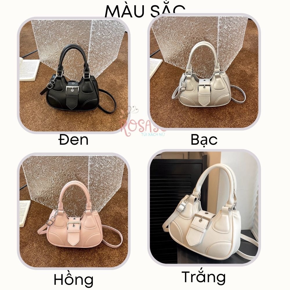 Túi xách nữ đeo chéo cầm tay đẹp đi làm đi chơi rộng da PU mẫu mới 2023 ROSASO TX113