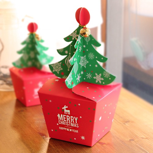 Set 5 Hộp Quà Xếp Gấp Cây Thông QTG03 Trang Trí Giáng Sinh Noel