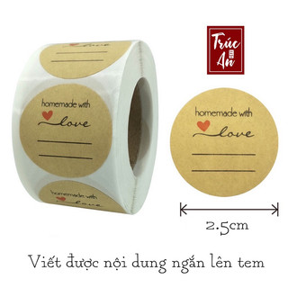 (Giao đơn từ 30k)🥫50 sticker handmade vintage, dùng ghi tên thực phẩm, hạn sử dụng, ghi chú, tem có keo dán mặt sau