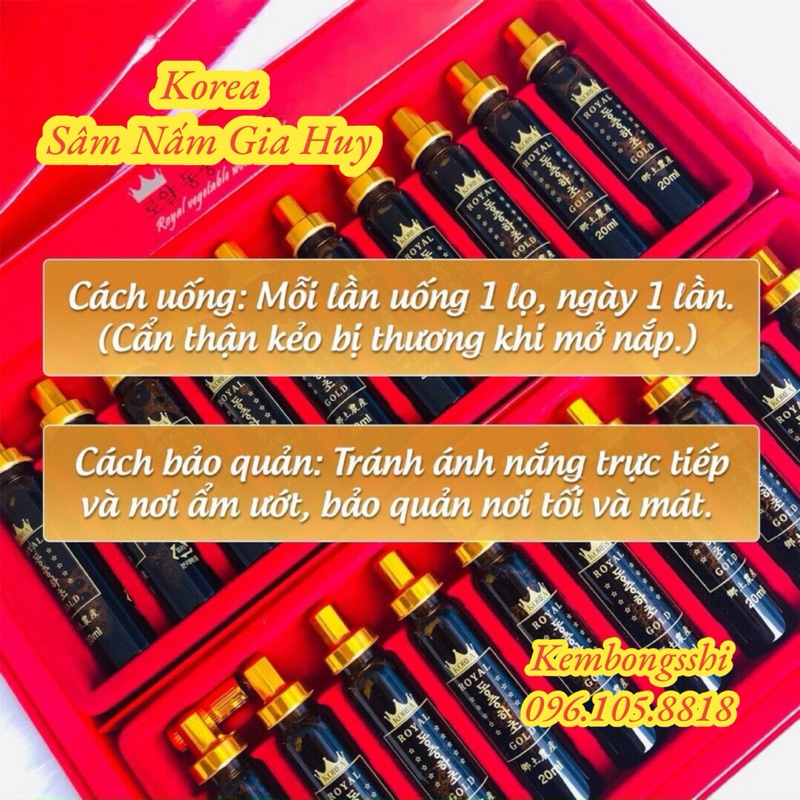 Đông Trùng Hạ Thảo Gold - Local Royal Cordyceps Gold Hộp 30 ống x 20ml