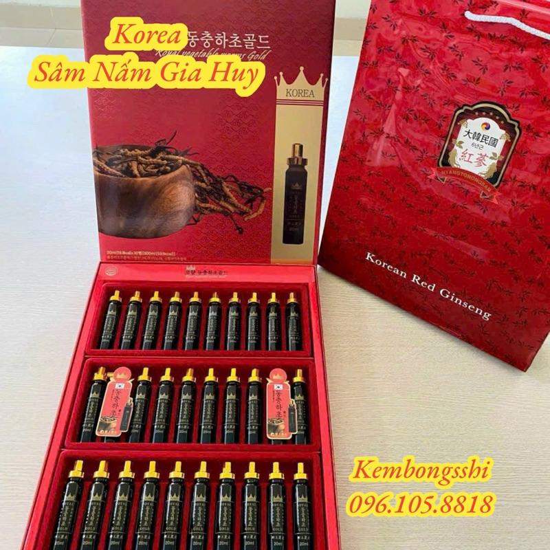 Đông Trùng Hạ Thảo Gold - Local Royal Cordyceps Gold Hộp 30 ống x 20ml