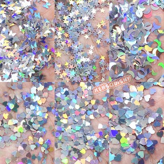 Kim Tuyến Hologram Trái Tim Trăng Sao 5Gram Trang Trí Thủ Công Cát Chảy Bóng Bay Nails Slime Handmade DIY TTS6