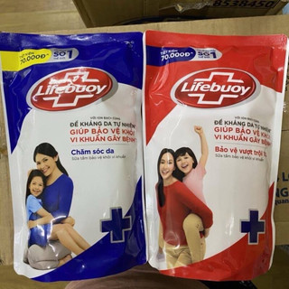   Tốt Mà Rẻ Sữa Tắm Lifebuoy Diệt Khuẩn và Bảo vệ Chăm Sóc Da Túi 800g 2 Màu xanh và Đỏ. Hàng Mới 