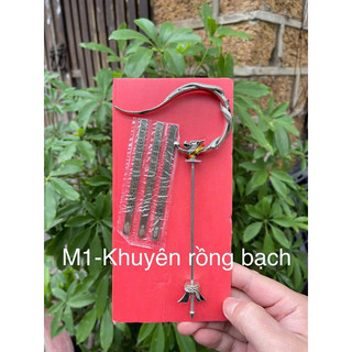 Móc khuyên quấn rồng đồng bạch