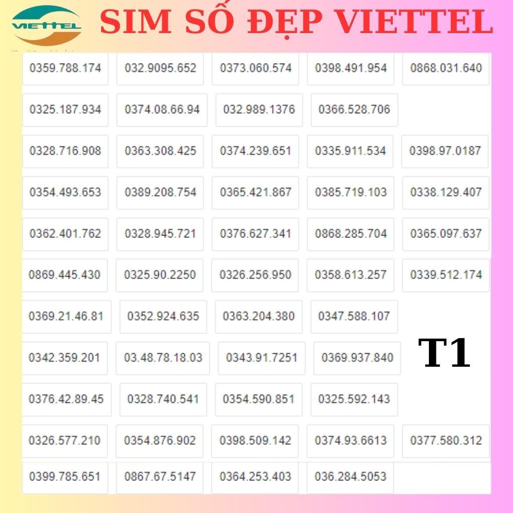 Sim viettel giá rẻ, Đầu số 0333,0368,0379,0389,Sim mới 100%,Đăng ký chính chủ miễn phí