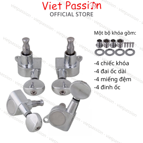 Khóa đàn Ukulele khóa vặn tai nhựa đen kèm ốc vít cao cấp Viet Passion HCM