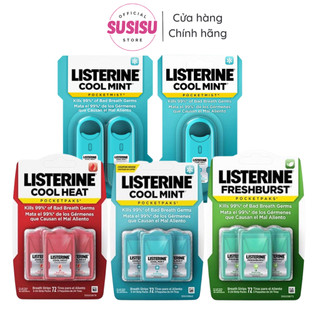 Miếng Ngậm Thơm Miệng Listerine 24 miếng - Kẹo lá ngậm thơm miệng Cool Mint / Fresh- Xịt miệng listerin