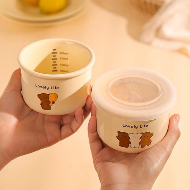 Hũ sứ đựng đồ ăn dặm cho bé, hũ sứ nấu cháo ăn dặm cho con phong cách Hàn Quốc