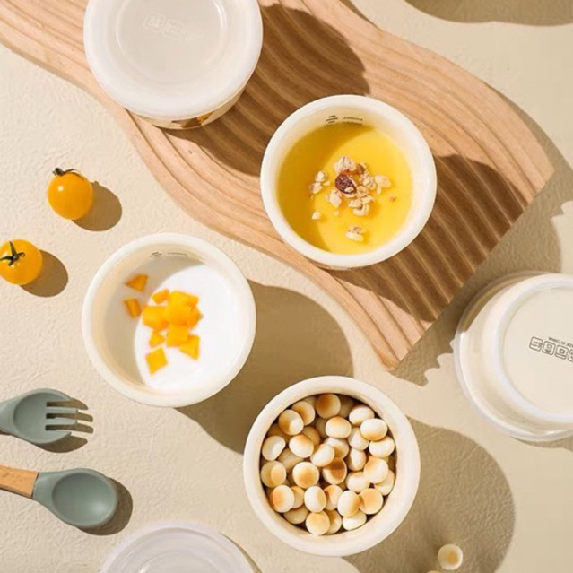 Hũ sứ đựng đồ ăn dặm cho bé, hũ sứ nấu cháo ăn dặm cho con phong cách Hàn Quốc