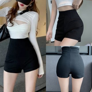 Quần short nữ dance lưng cạp cao siêu hách dáng chất vải umi hàn co giãn quần sooc đùi nữ ôm dáng cạp cao sexy thể thao