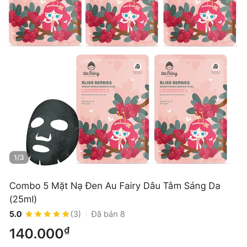 Mặt nạ đen thiên nhiên dưỡng trắng da Au Fairy