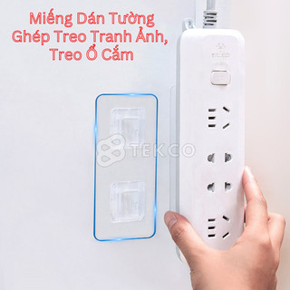 Bộ miếng dán tường ghép đôi treo đồ, ổ điện, tranh ảnh, vật dụng