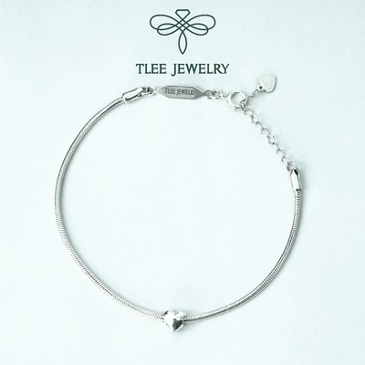 Lắc tay bạc nữ TLEE, vòng tay tim dây mì tag khắc chữ theo yêu cầu miễn phí TLEE JEWELRY LT0199