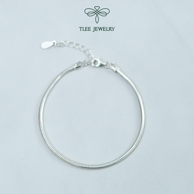 Lắc tay bạc nữ TLEE thuôn dây mì chắc chắn dày dặn TLEE JEWELRY LT0149