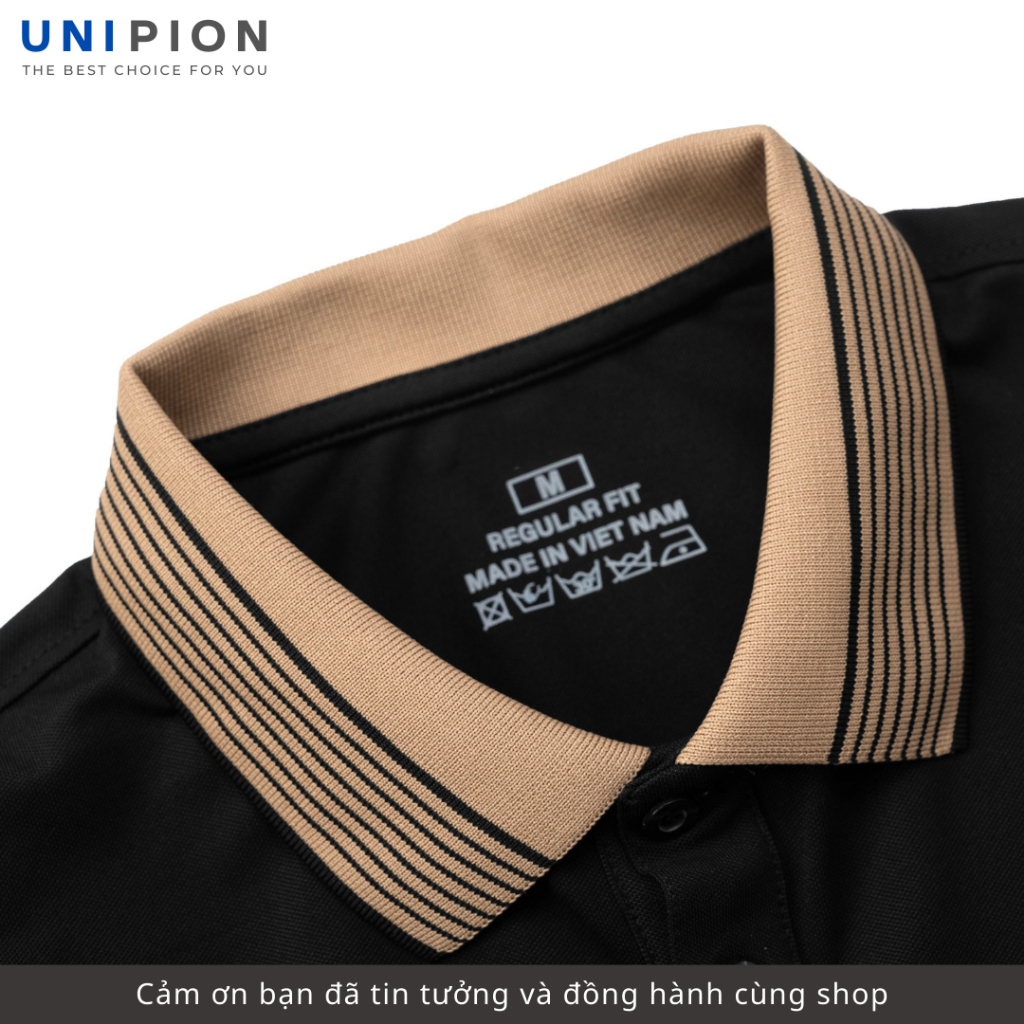 Áo polo nam UNIPION họa tiết cổ cotton CVC thấm hút, co giãn, thoáng mát kiểu dáng trẻ trung, năng động - AT176