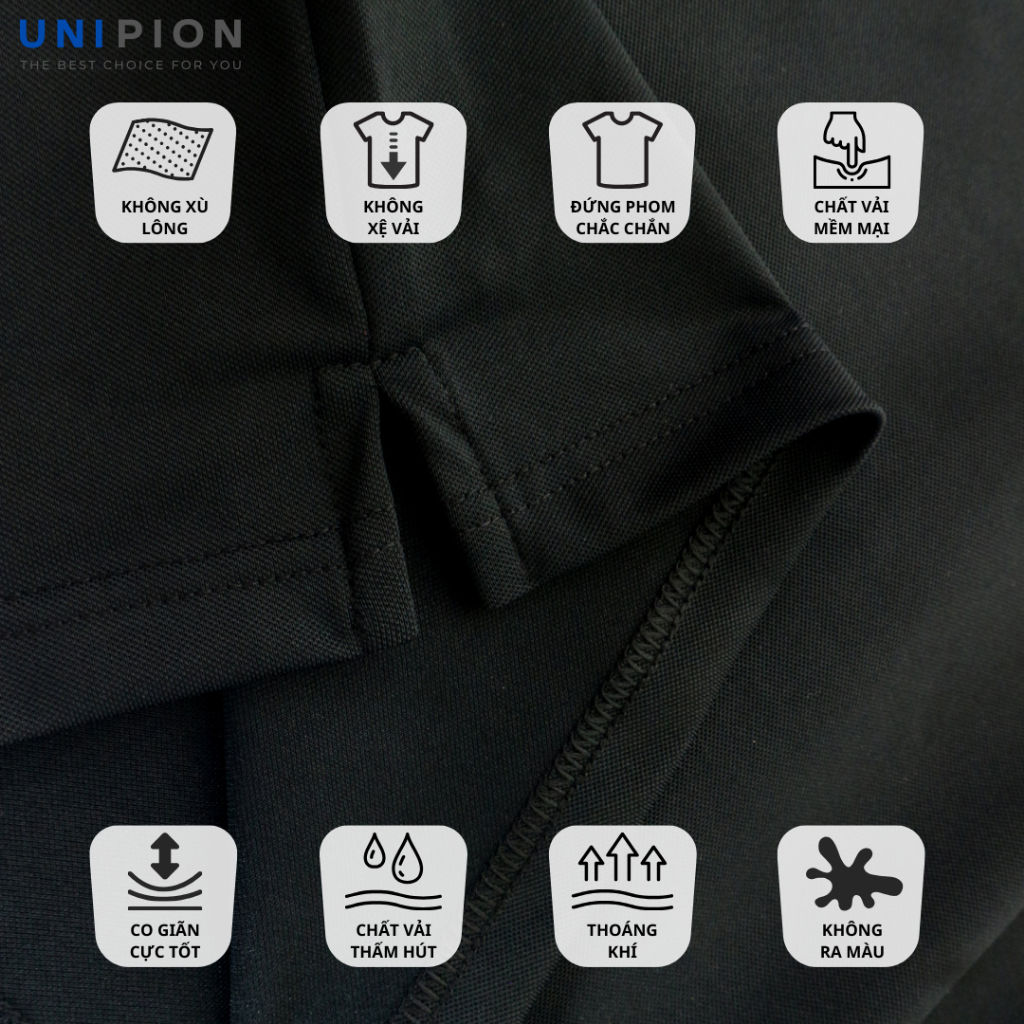 Áo polo nam UNIPION họa tiết cổ cotton CVC thấm hút, co giãn, thoáng mát kiểu dáng trẻ trung, năng động - AT176