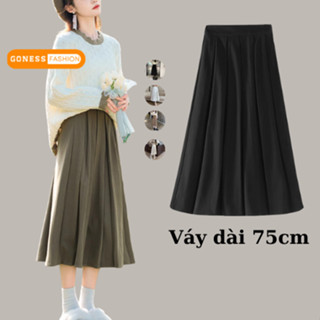Chân váy dài xếp ly Goness li to cạp lưng cao phong cách tennis xòe kiểu midi ulzang dáng chữ a bigsize