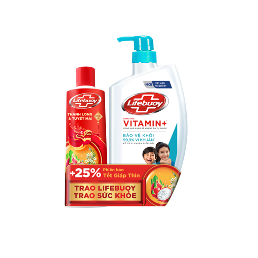 Sữa Tắm Lifebuoy Mát Lạnh Sảng Khoái Diệt Khuẩn 800G Tặng ST Thanh Long & Tuyết Mai 200g