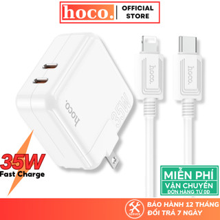 Bộ sạc nhanh Hoco PD 35W 2 cổng chất liệu chống cháy dùng cho các thiết bị lP, android, máy tính bảng