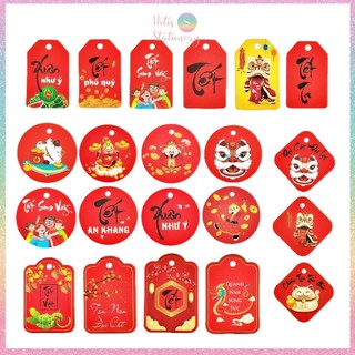 [HOTIS] Set 50 tag giấy trang trí hộp quà tặng Tết Giáp Thìn 2024 - Không kèm dây