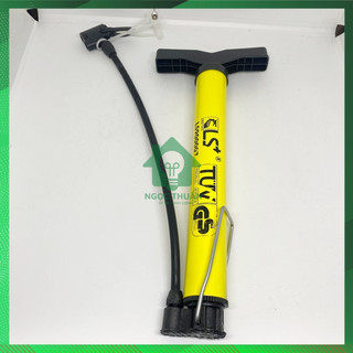 Dụng cụ bơm tay LS+ bơm xe đạp xe máy 180cc, kích thước 31cm, màu xanh dương hoặc vàng
