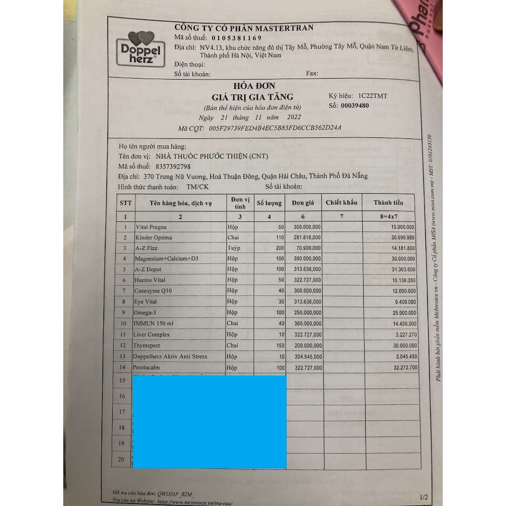 Viên dầu cá Doppelherz Omega 3 + Folic acid + B6 + B12 Đức bổ tim mạch, giảm mỡ máu hộp 30 viên