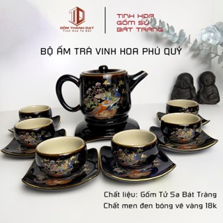  Bộ Ấm Chén Vinh Hoa Phú Quý Dáng Điền Gốm Sứ Thành Đạt Bát Tràng Bộ Ấm Chén Uống Trà Cao Cấp Quà Tặng Biếu Hiếu Hỉ 