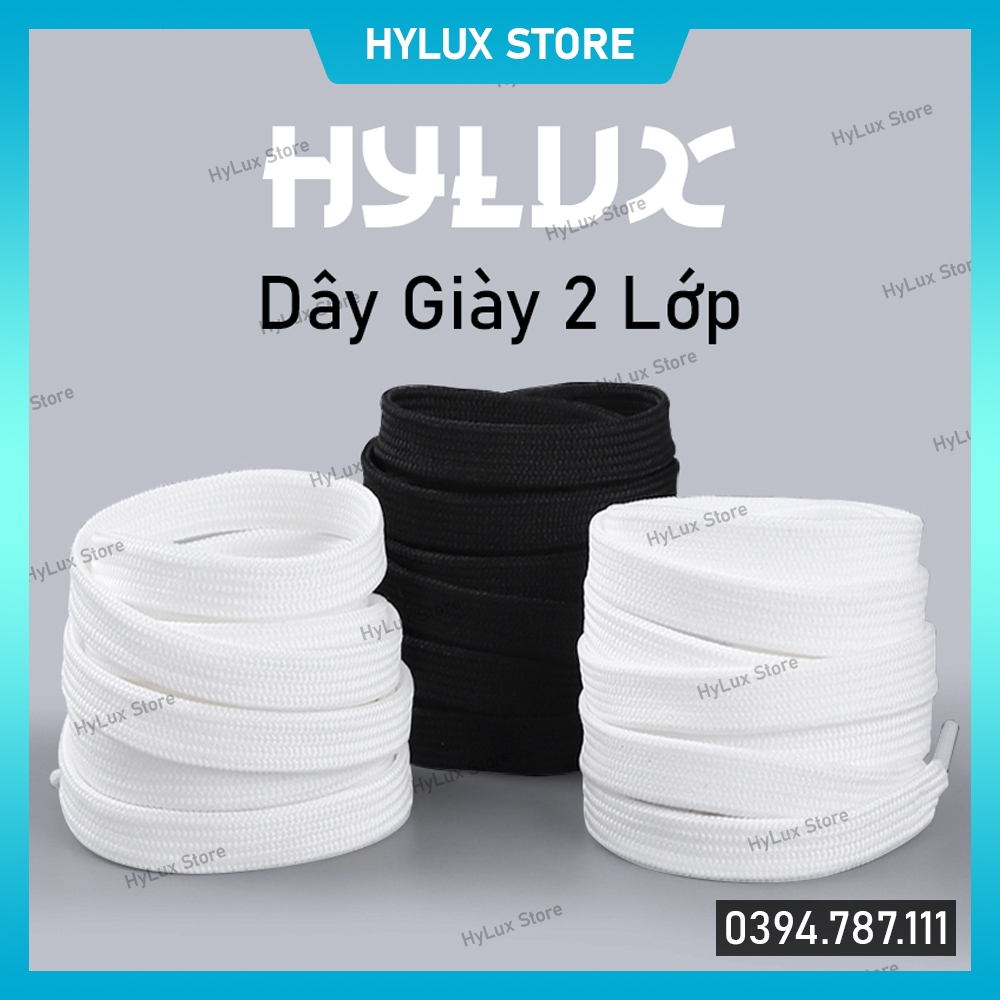 Dây Giày Dẹt 2 Lớp Màu Trắng Cao Cấp Dày Dặn - Dây Giày Thể Thao
