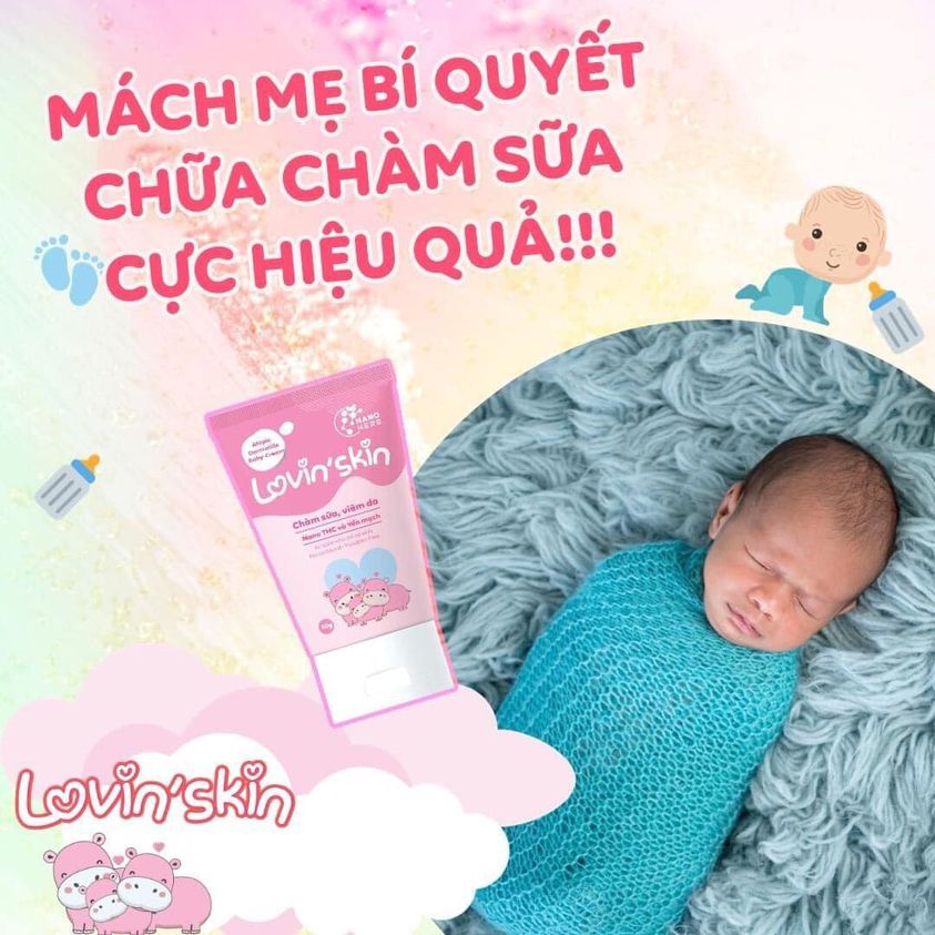 Kem bôi chàm sữa hăm da Lovin'skin dưỡng ẩm làm dịu da, giảm rôm sẩy, tái tạo liền sẹo, bảo vệ da, an toàn cho mẹ và bé