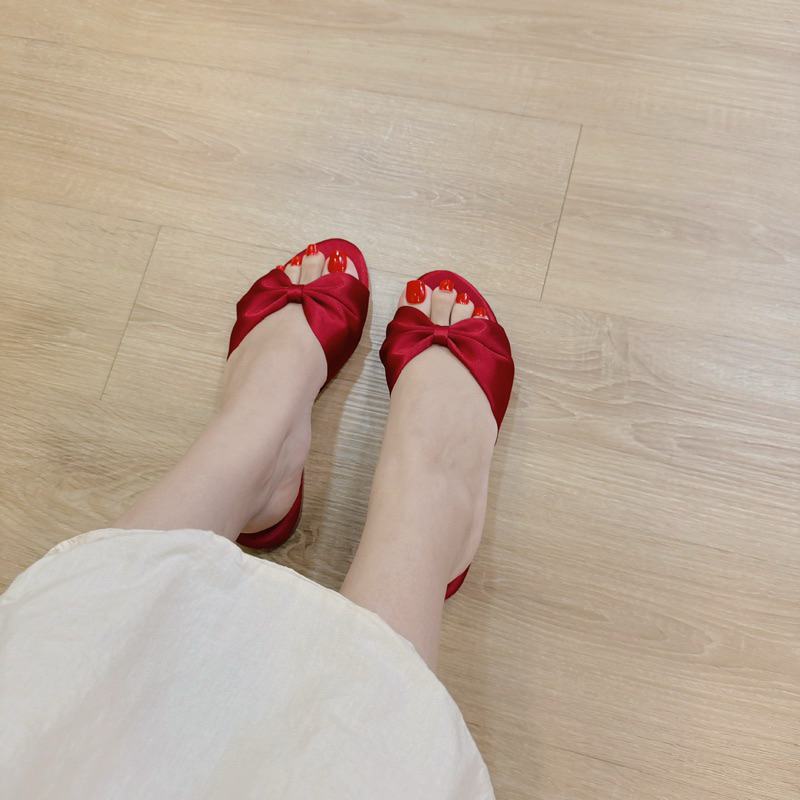 Dép nơ lụa Moa & Moe Shoes đế bằng