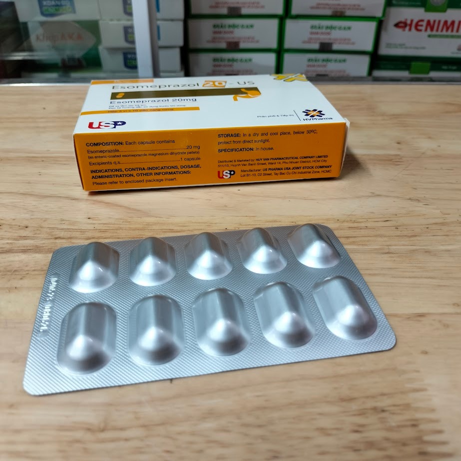 ESOME PRAZOLE 20 US HỘP 3 VỈ X 10 VIÊN uống giảm trào ngược dạ dày