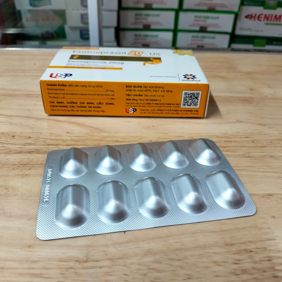 ESOME PRAZOLE 20 US HỘP 3 VỈ X 10 VIÊN uống giảm trào ngược dạ dày