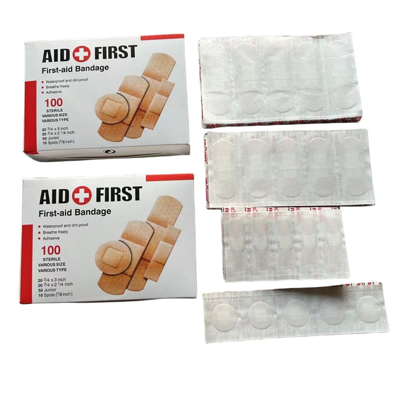Hộp 100 Miếng Băng Gâu AID FIRST, Băng Cá Nhân Dán Vết Thương Đủ Kích Cỡ