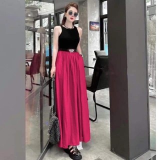 đầm dáng dài kèm đai