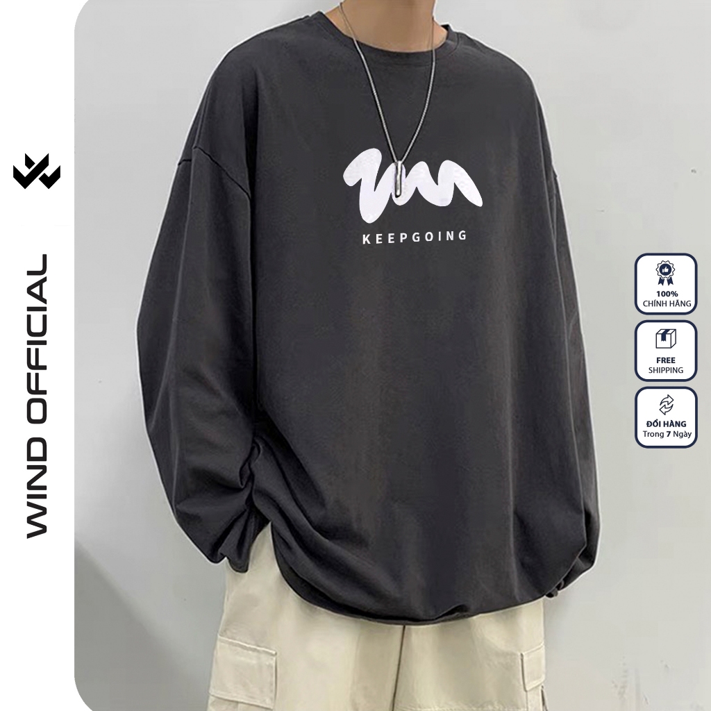 Áo thun tay dài WIND phông unisex form rộng GOING thời trang sweater nam nữ oversize