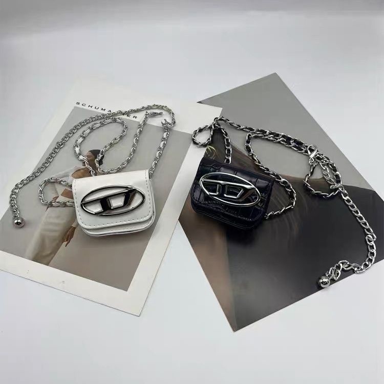 Túi Đeo Hông Mini In Chữ D Phối Dây Đeo Sợi Xích Phong Cách Thời Trang Mới Cho Nữ HOT