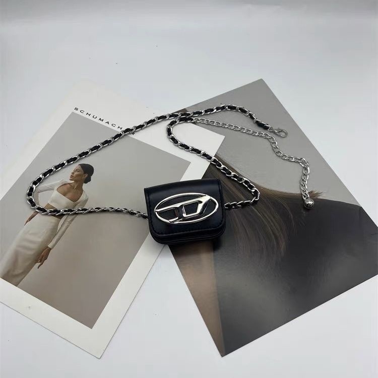 Túi Đeo Hông Mini In Chữ D Phối Dây Đeo Sợi Xích Phong Cách Thời Trang Mới Cho Nữ HOT