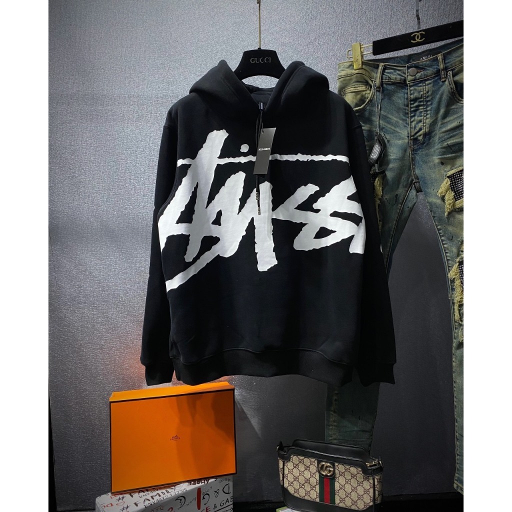 Áo Hoodie Nam Nữ Chữ Stussy in TRÀN THÂN Chất Nỉ Trần Bông Cực Đẹp-Áo Hoodie Nam Nữ Stu Mặc lên tôn dáng