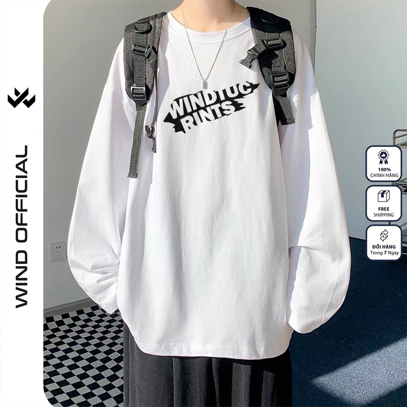 Áo thun tay dài WIND phông unisex form rộng WINDTUC thời trang sweater nam nữ oversize